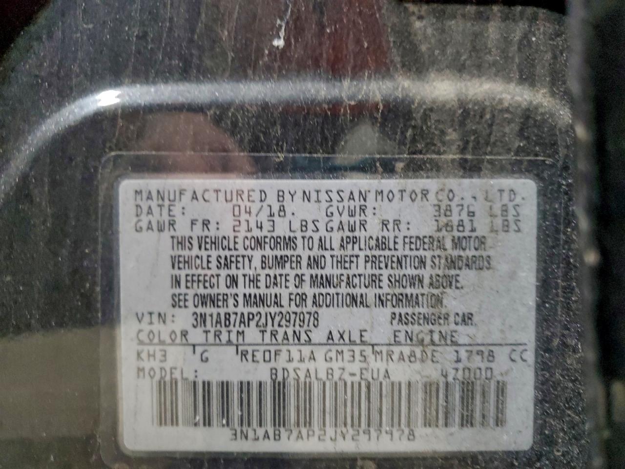 2018 NISSAN SENTRA S photo 12