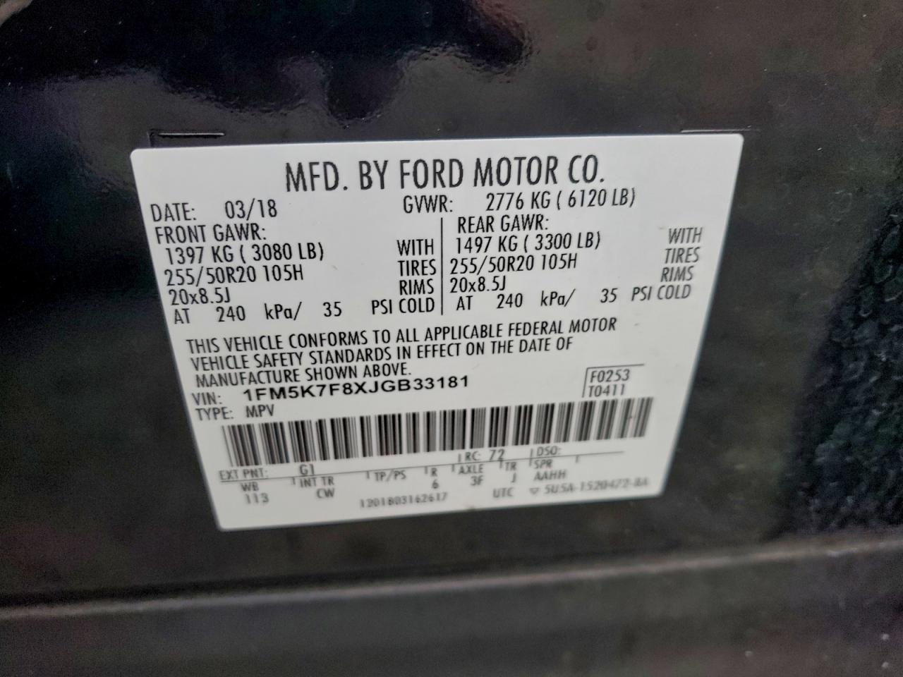 2018 FORD EXPLORER LIMITED photo 13