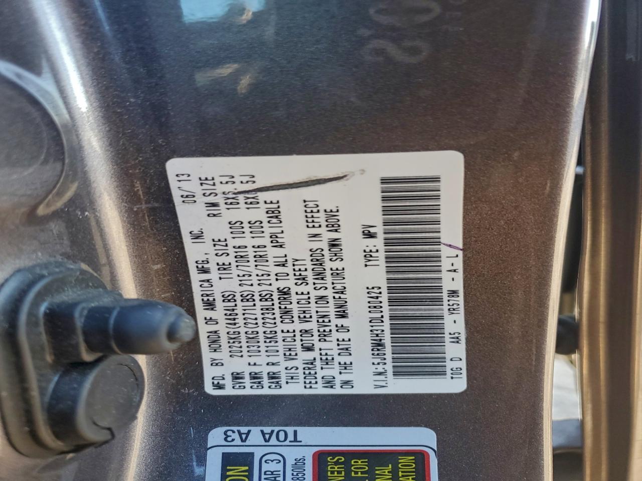 2013 HONDA CR-V LX photo 12