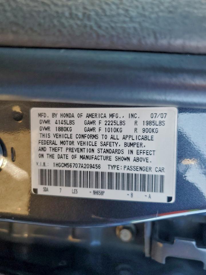 2007 HONDA ACCORD EX photo 13