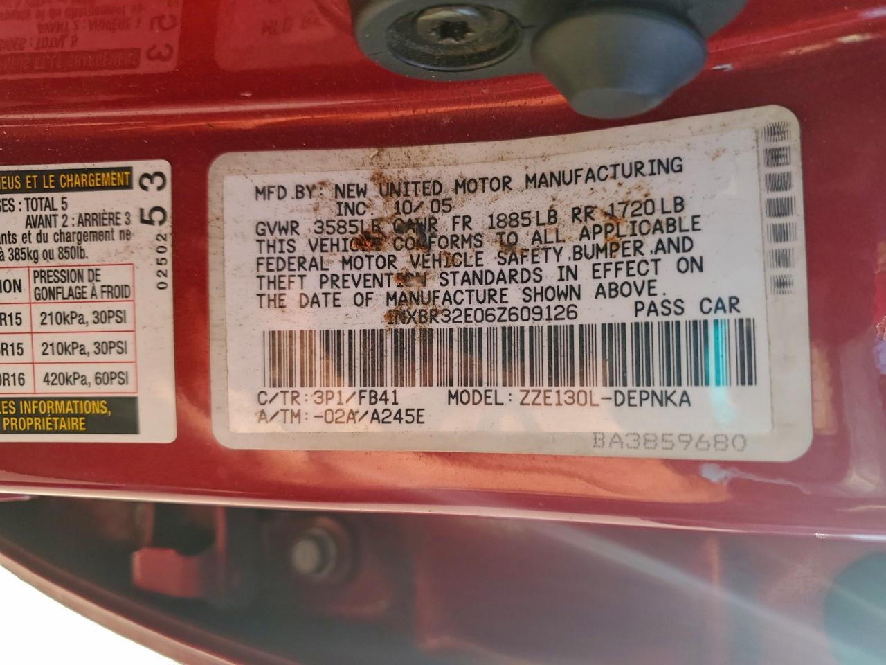 2006 TOYOTA COROLLA CE photo 12