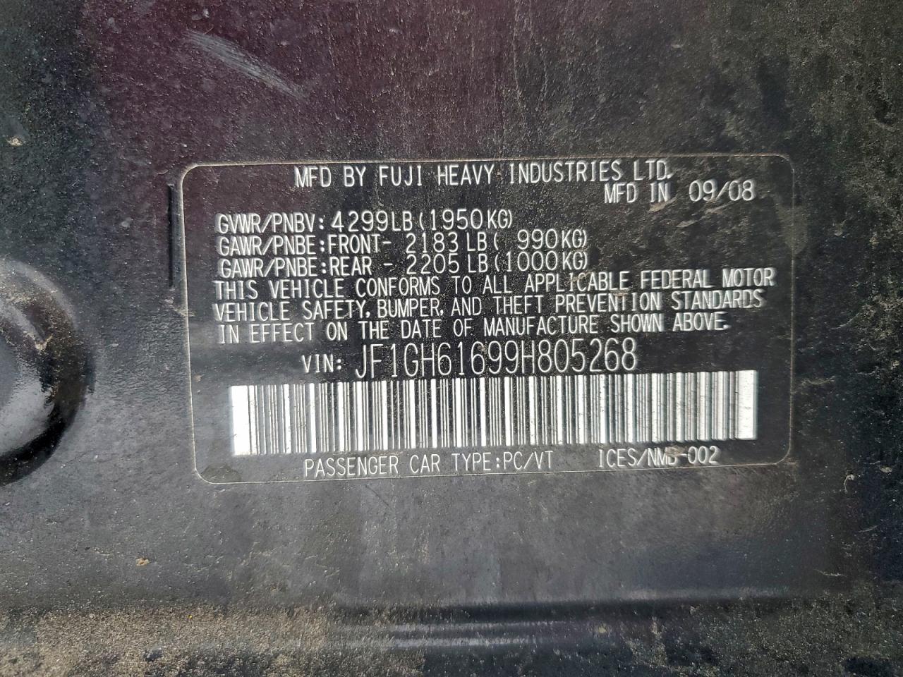 2009 SUBARU IMPREZA 2.5I photo 12