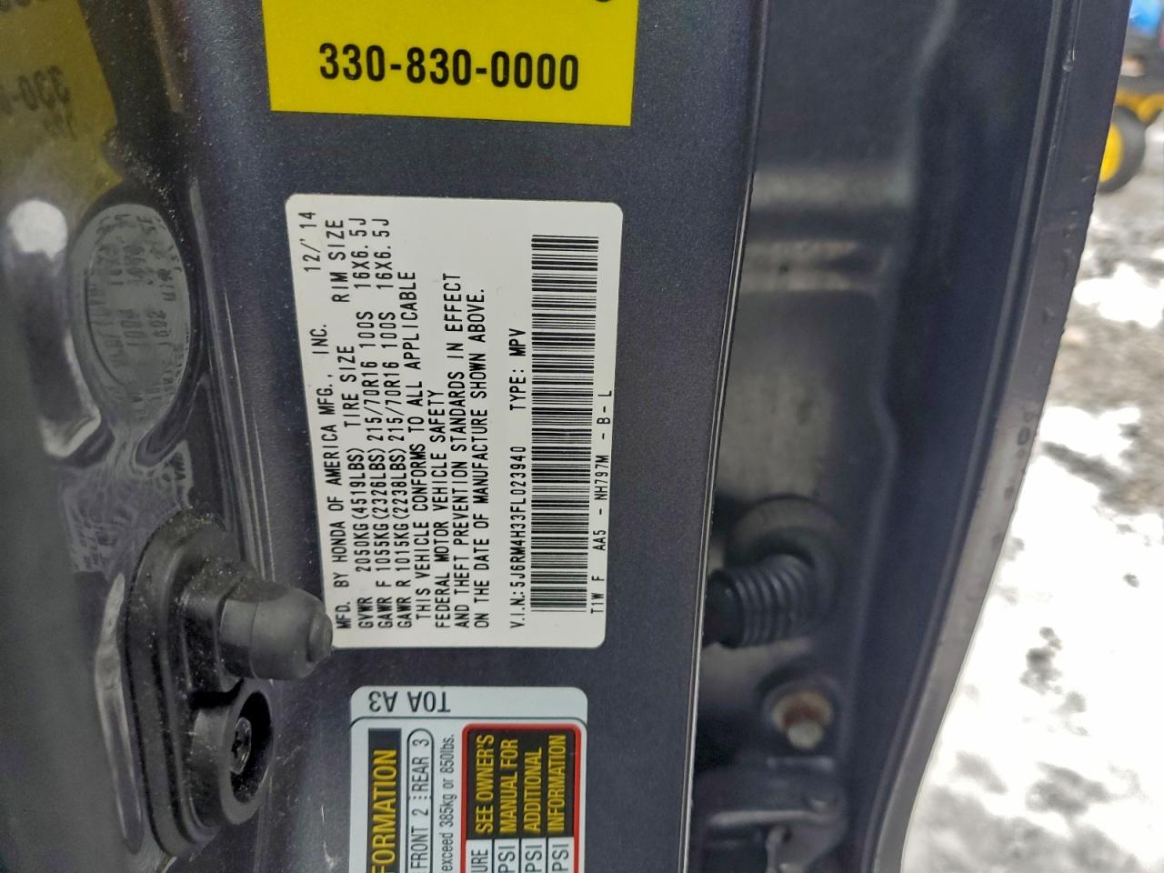 2015 HONDA CR-V LX photo 13