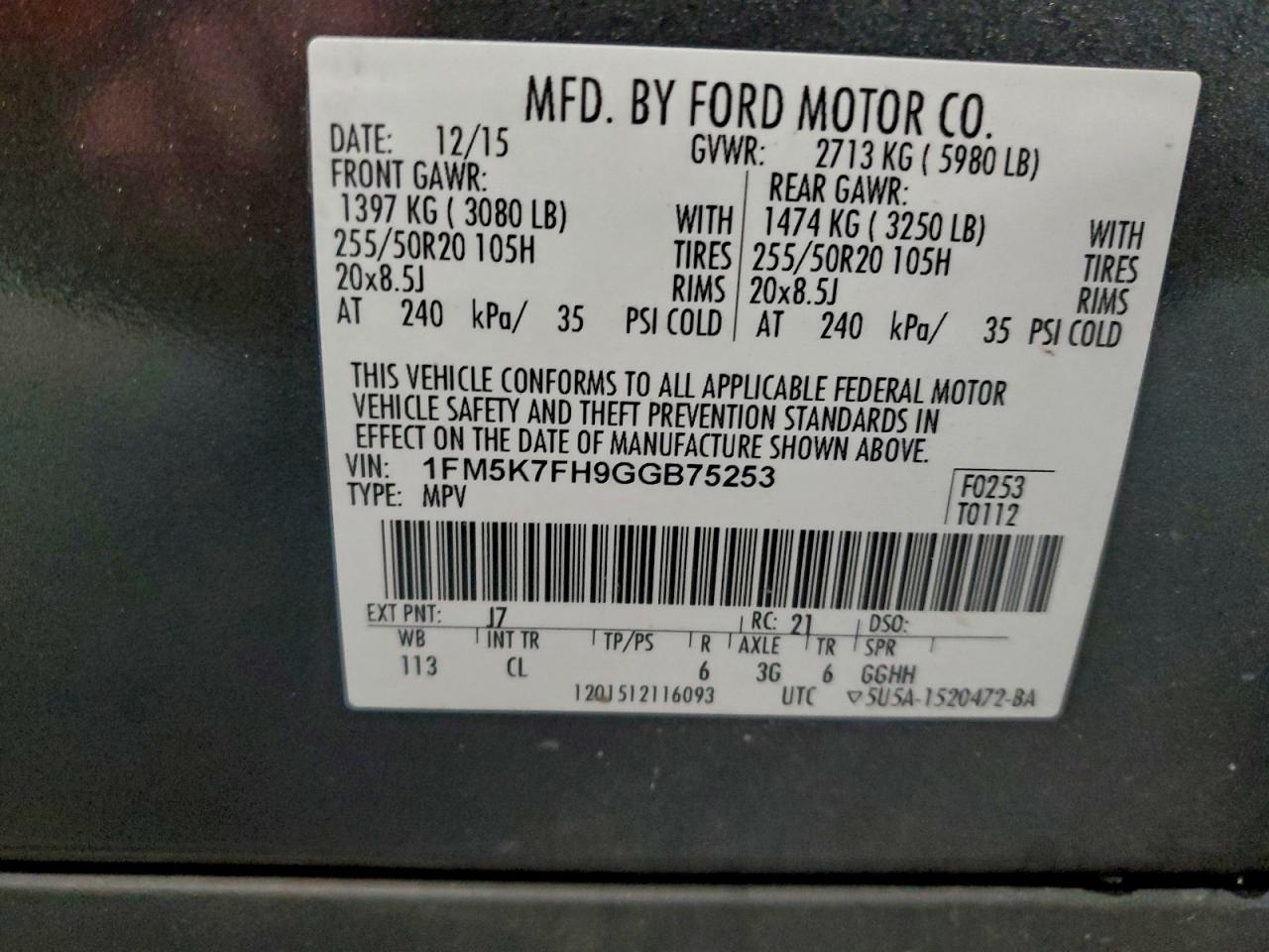 2016 FORD EXPLORER LIMITED photo 13
