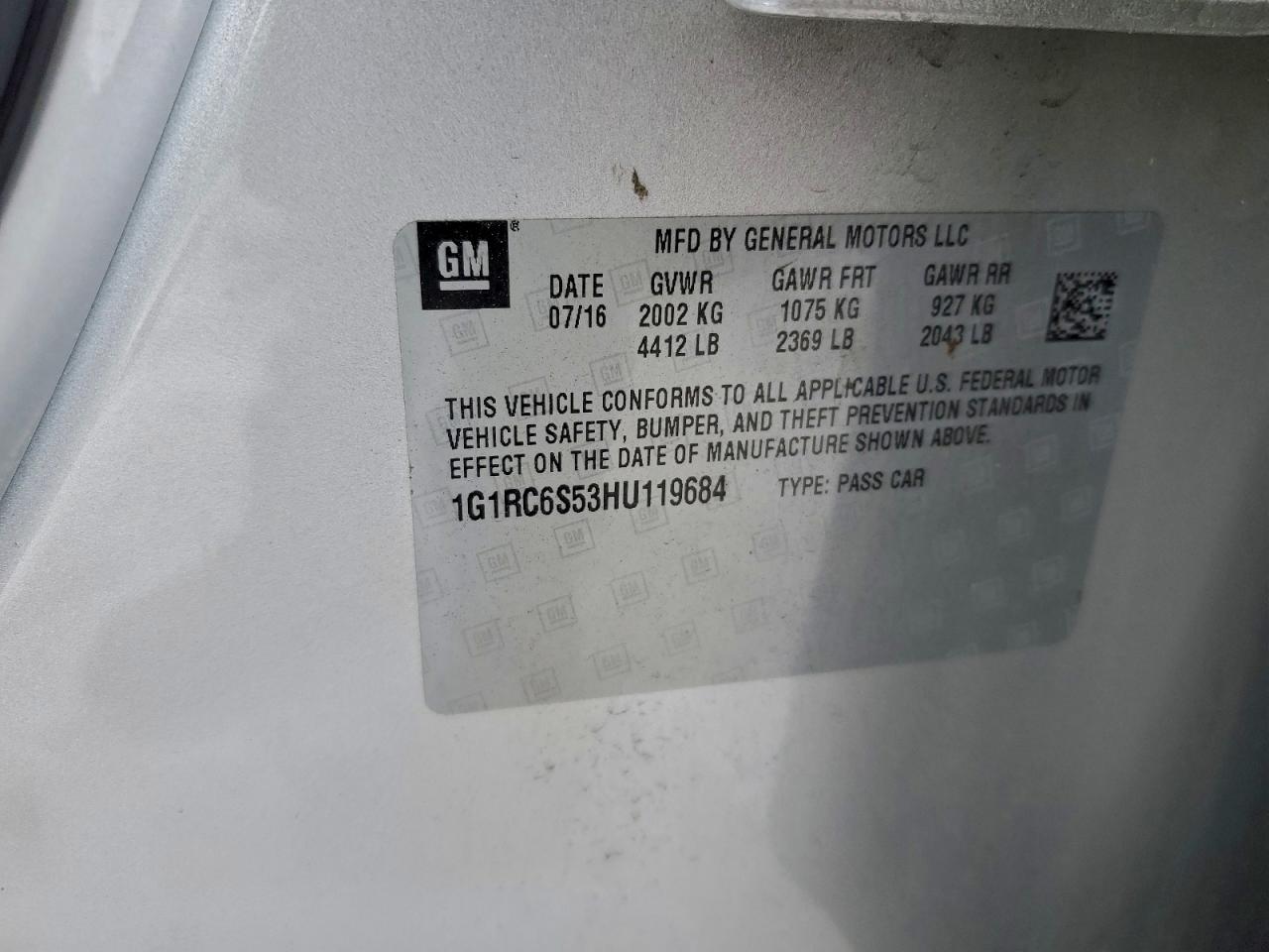 2017 CHEVROLET VOLT LT photo 12