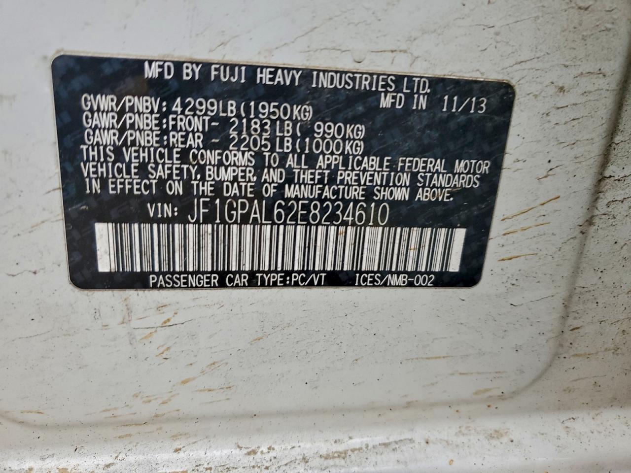 2014 SUBARU IMPREZA photo 13