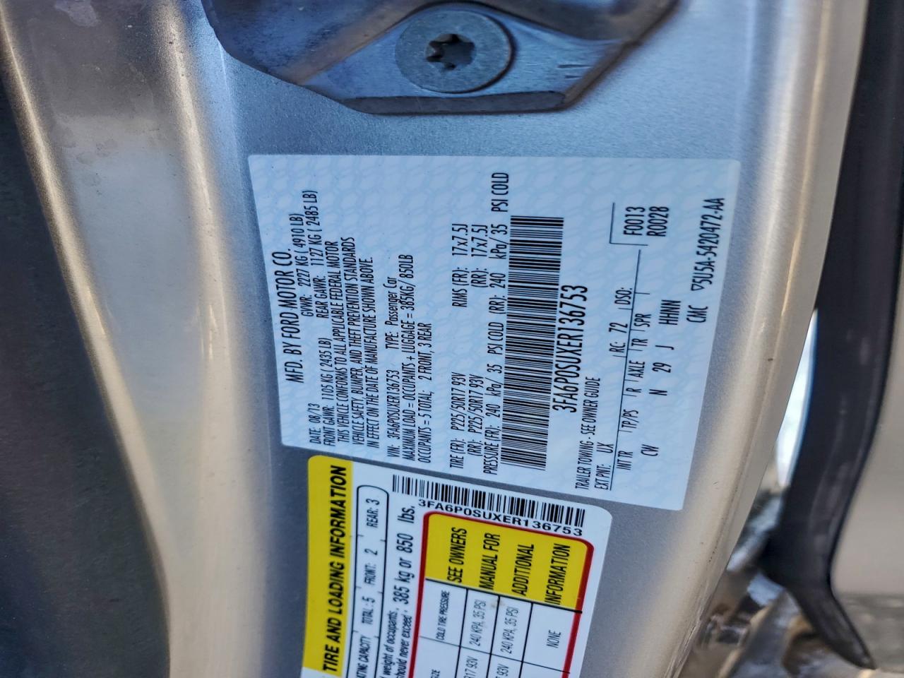 2014 FORD FUSION TITANIUM PHEV photo 12