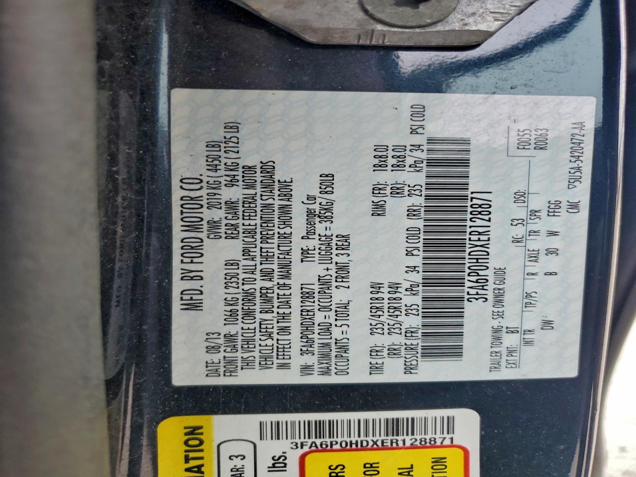 2014 FORD FUSION SE photo 12
