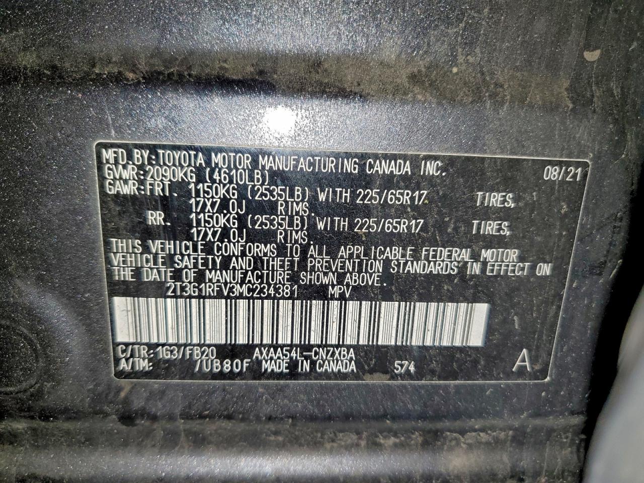 2021 TOYOTA RAV4 LE photo 13