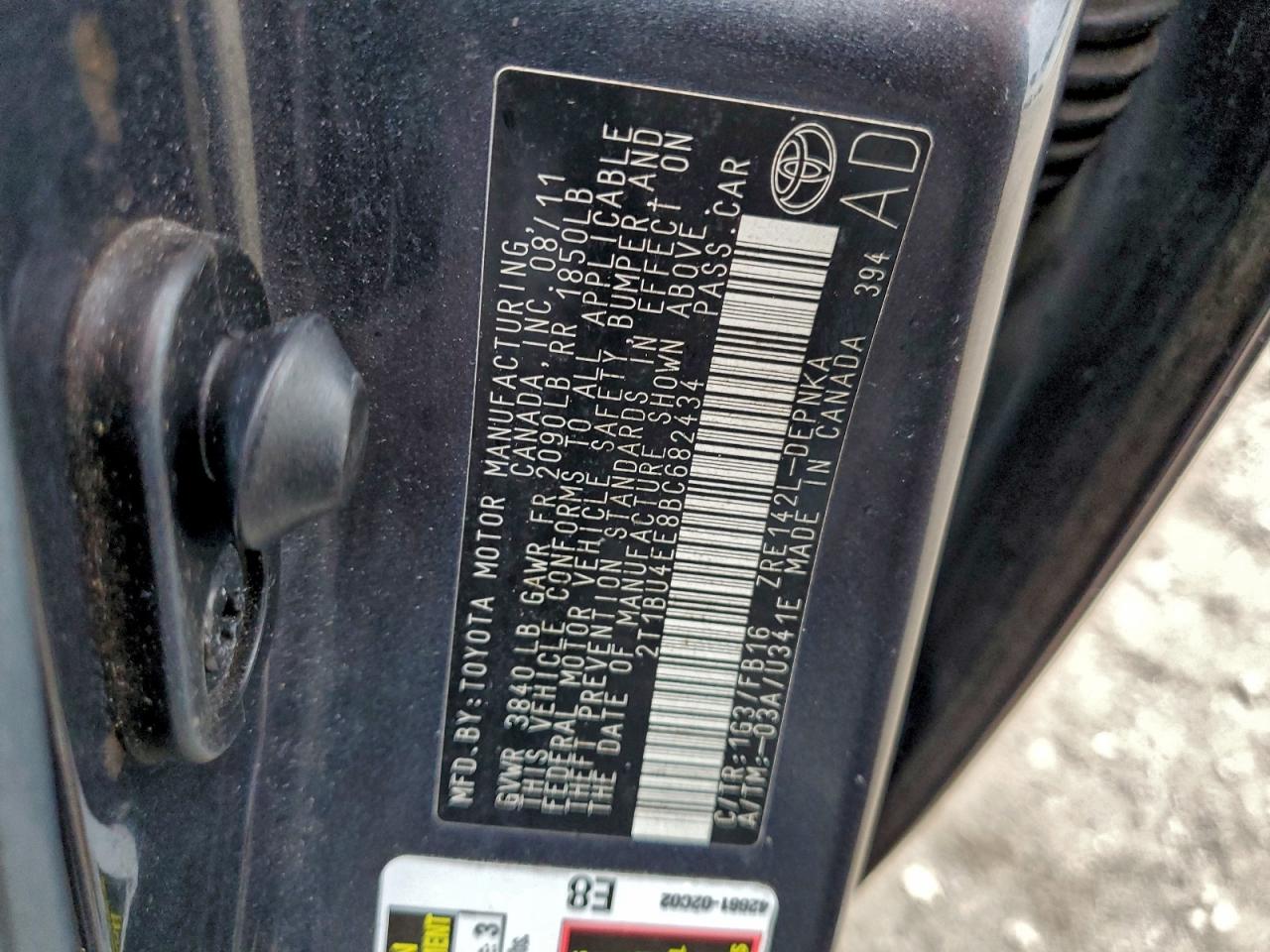 2011 TOYOTA COROLLA BASE photo 12
