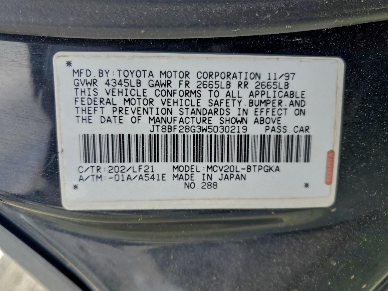 1998 LEXUS ES 300 photo 12