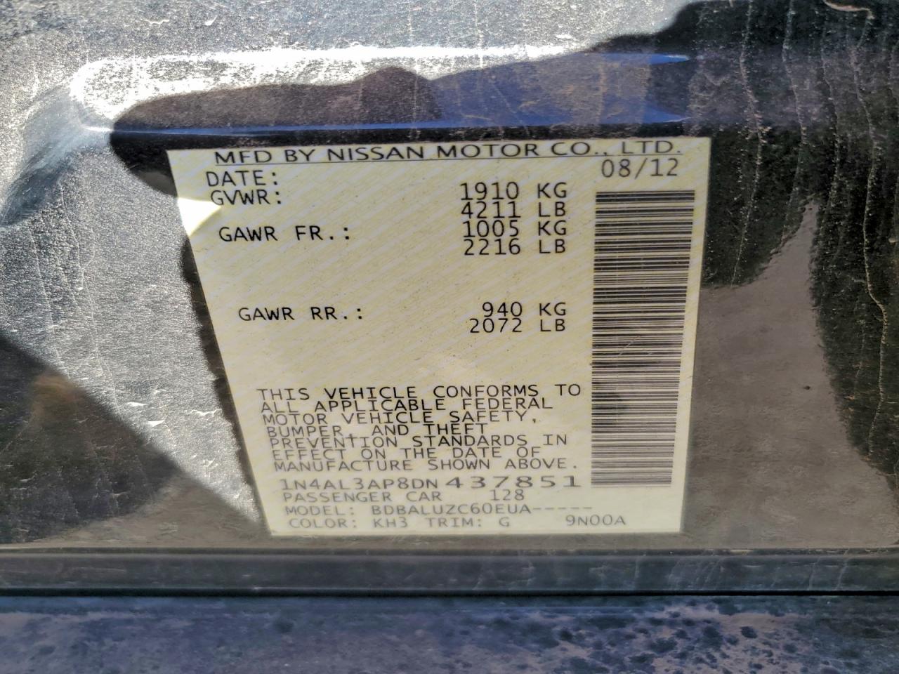 2013 NISSAN ALTIMA 2.5 photo 12