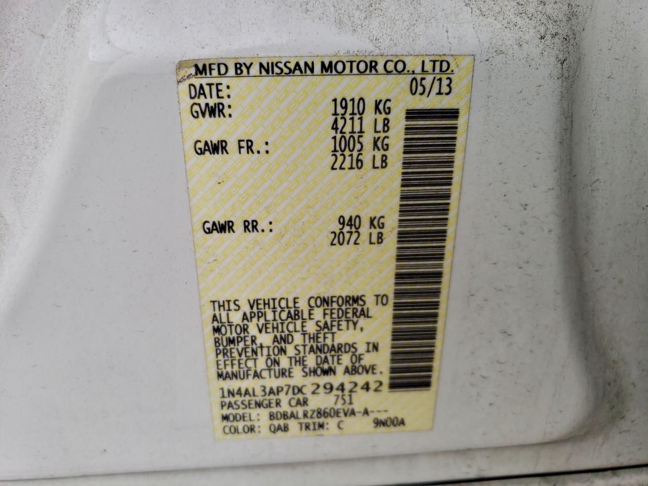 2013 NISSAN ALTIMA 2.5 photo 12