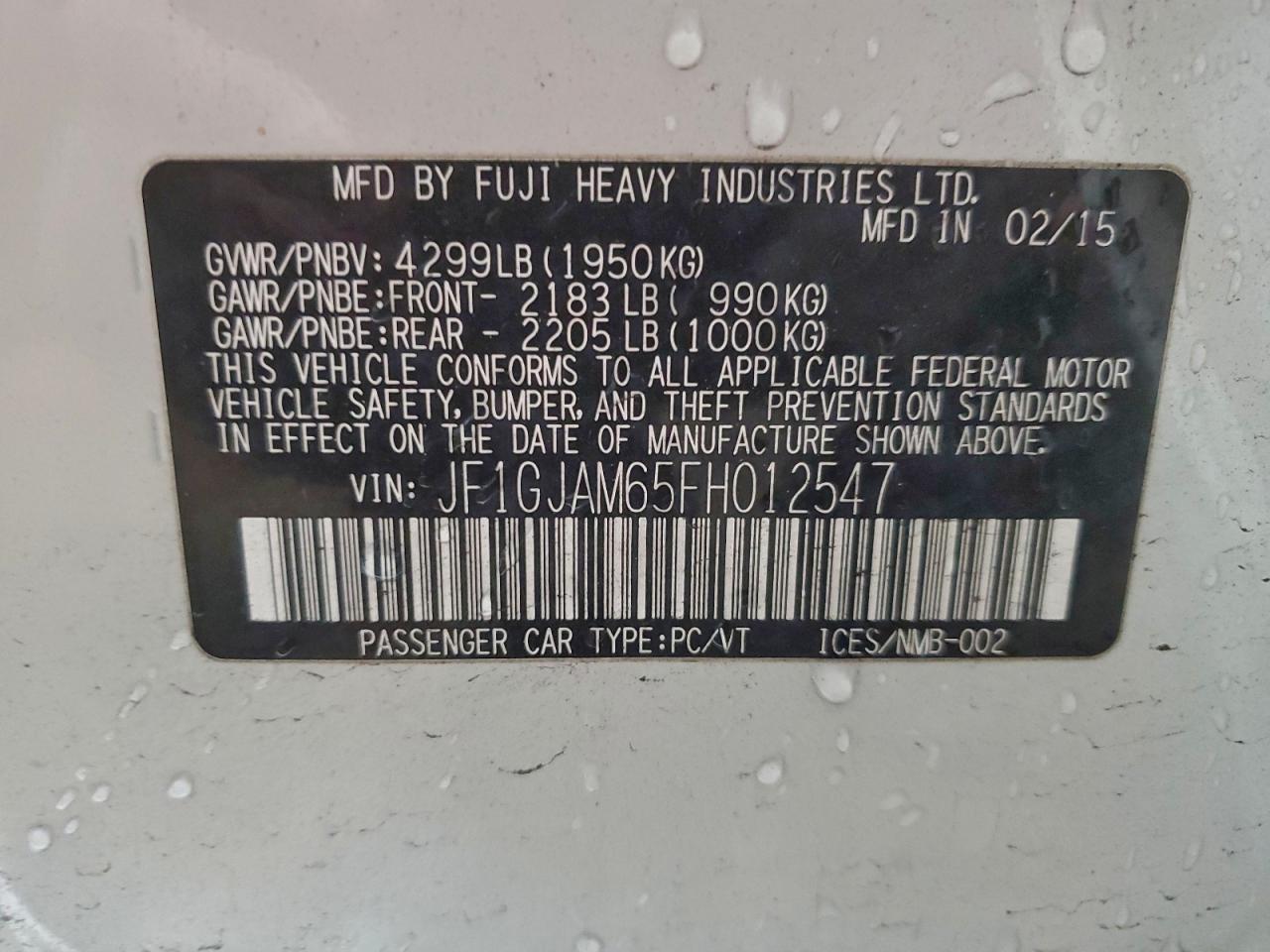 2015 SUBARU IMPREZA LIMITED photo 12
