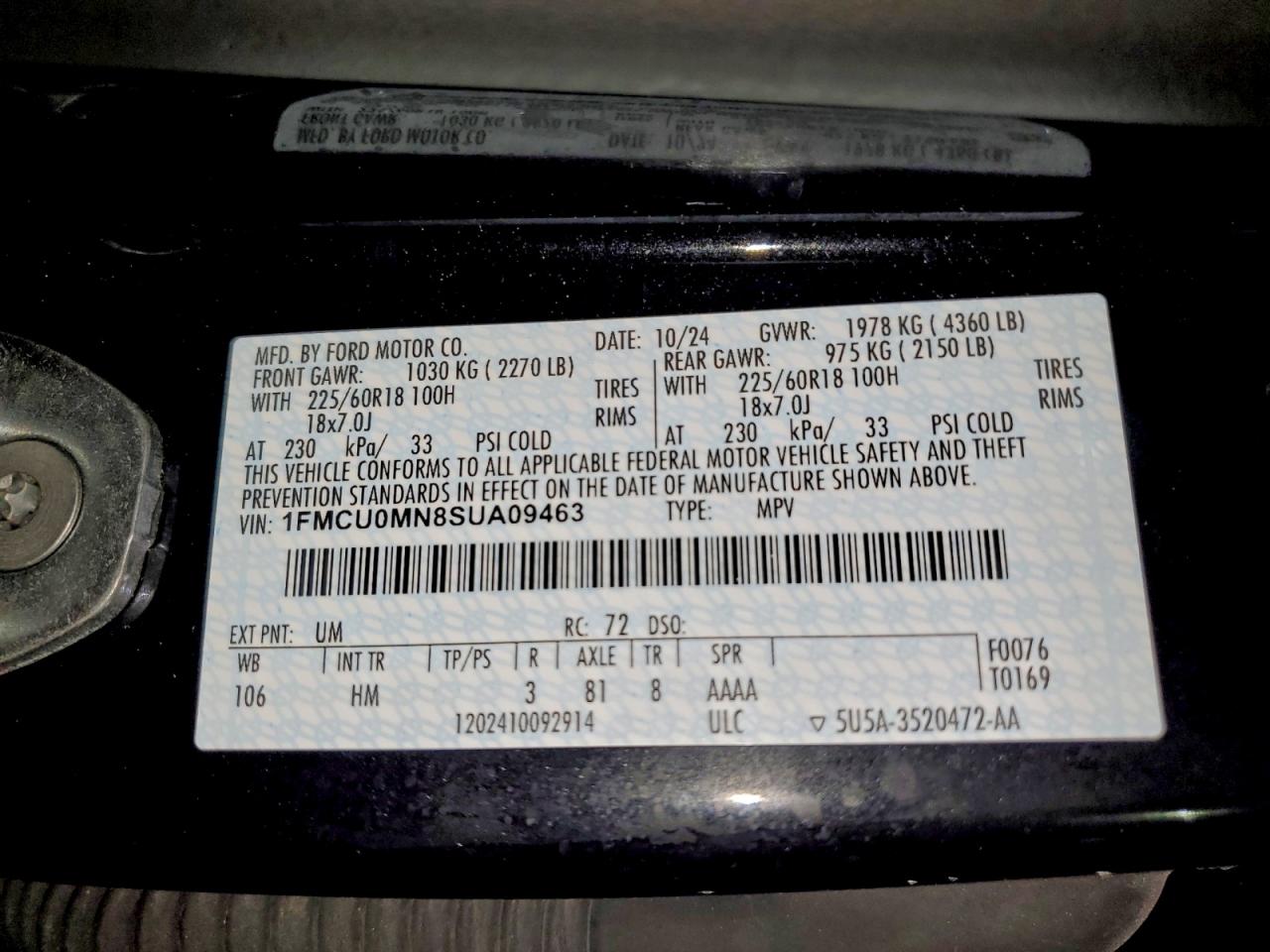 2025 FORD ESCAPE ST LINE photo 13