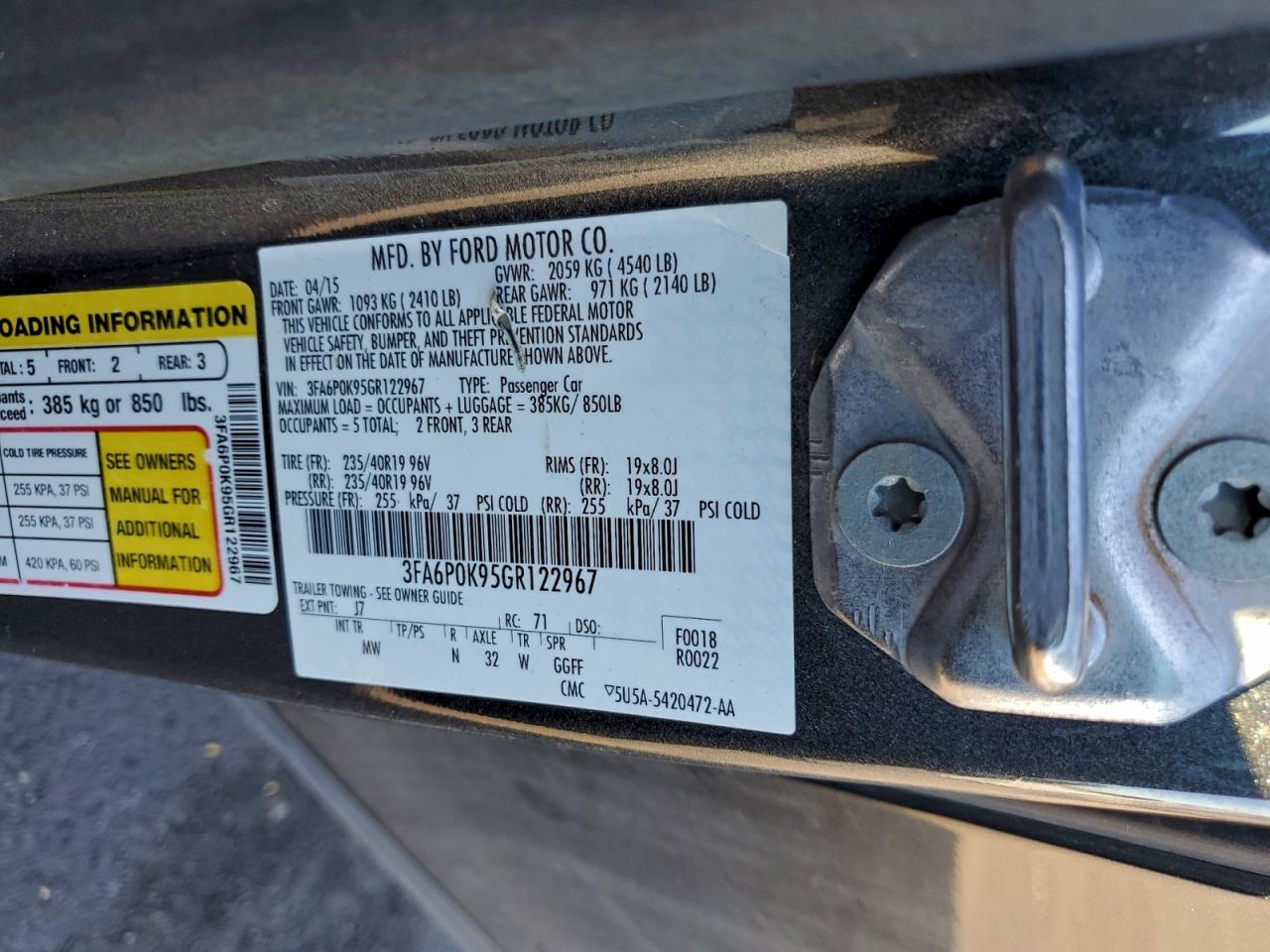 2016 FORD FUSION TITANIUM photo 13