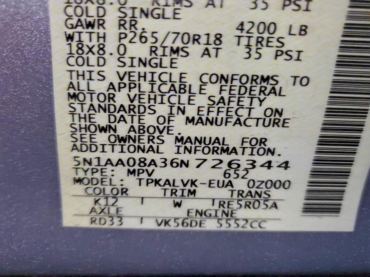 2006 NISSAN ARMADA SE photo 12