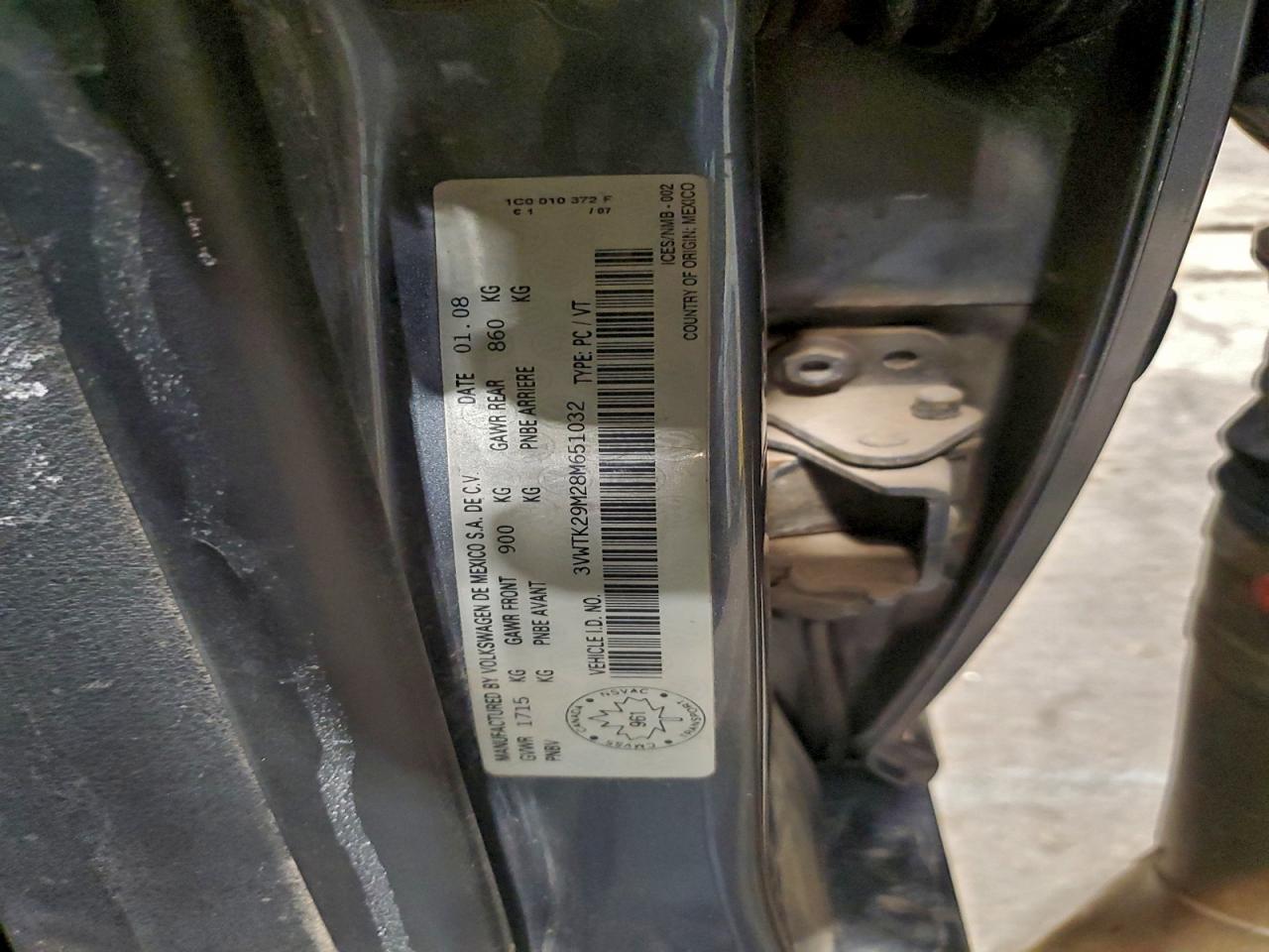 2008 VOLKSWAGEN CITY JETTA photo 12