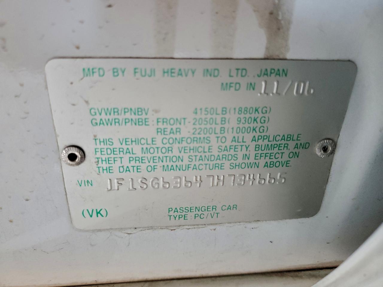 2007 SUBARU FORESTER 2.5X photo 34