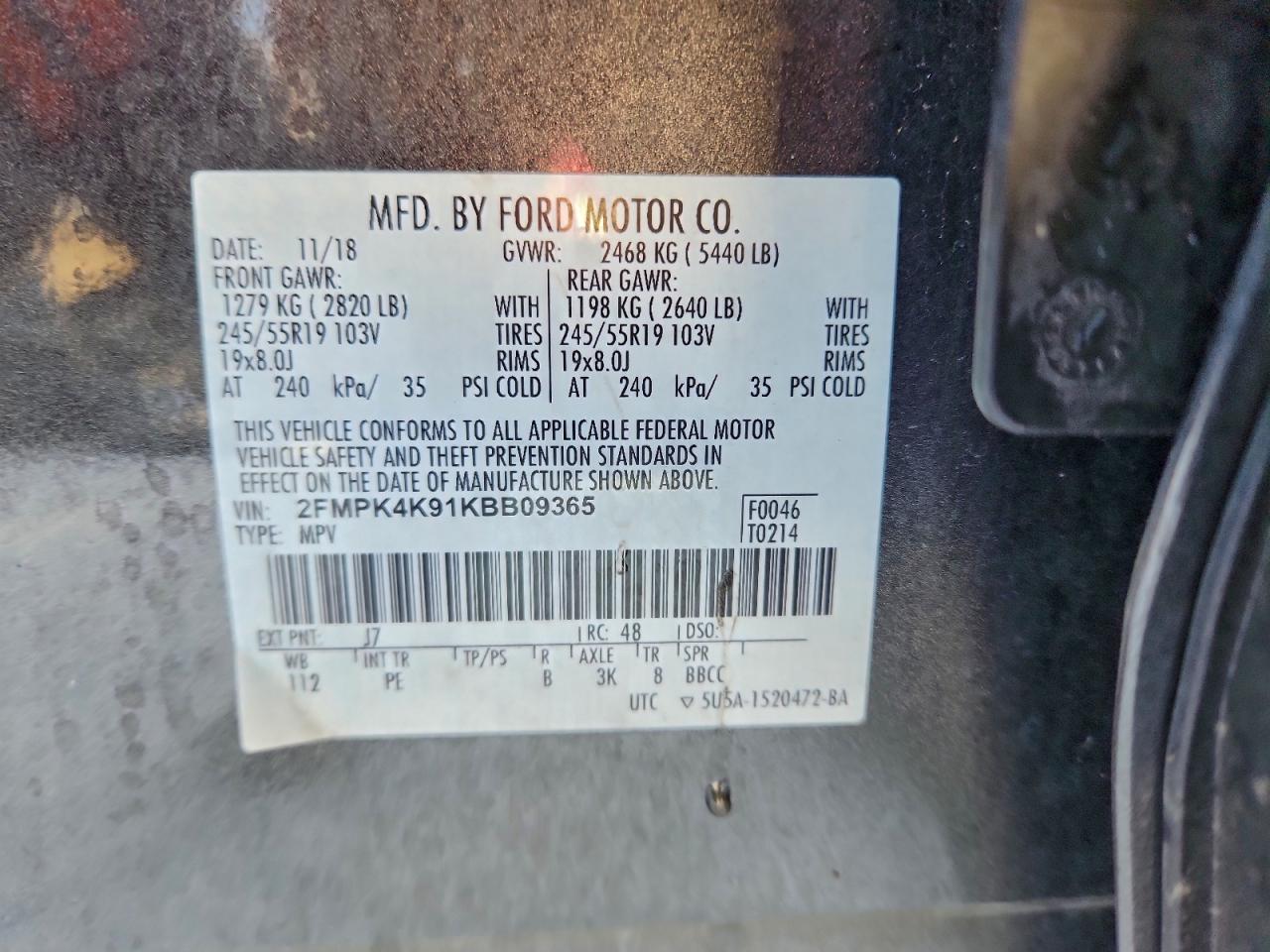 2019 FORD EDGE TITANIUM photo 12