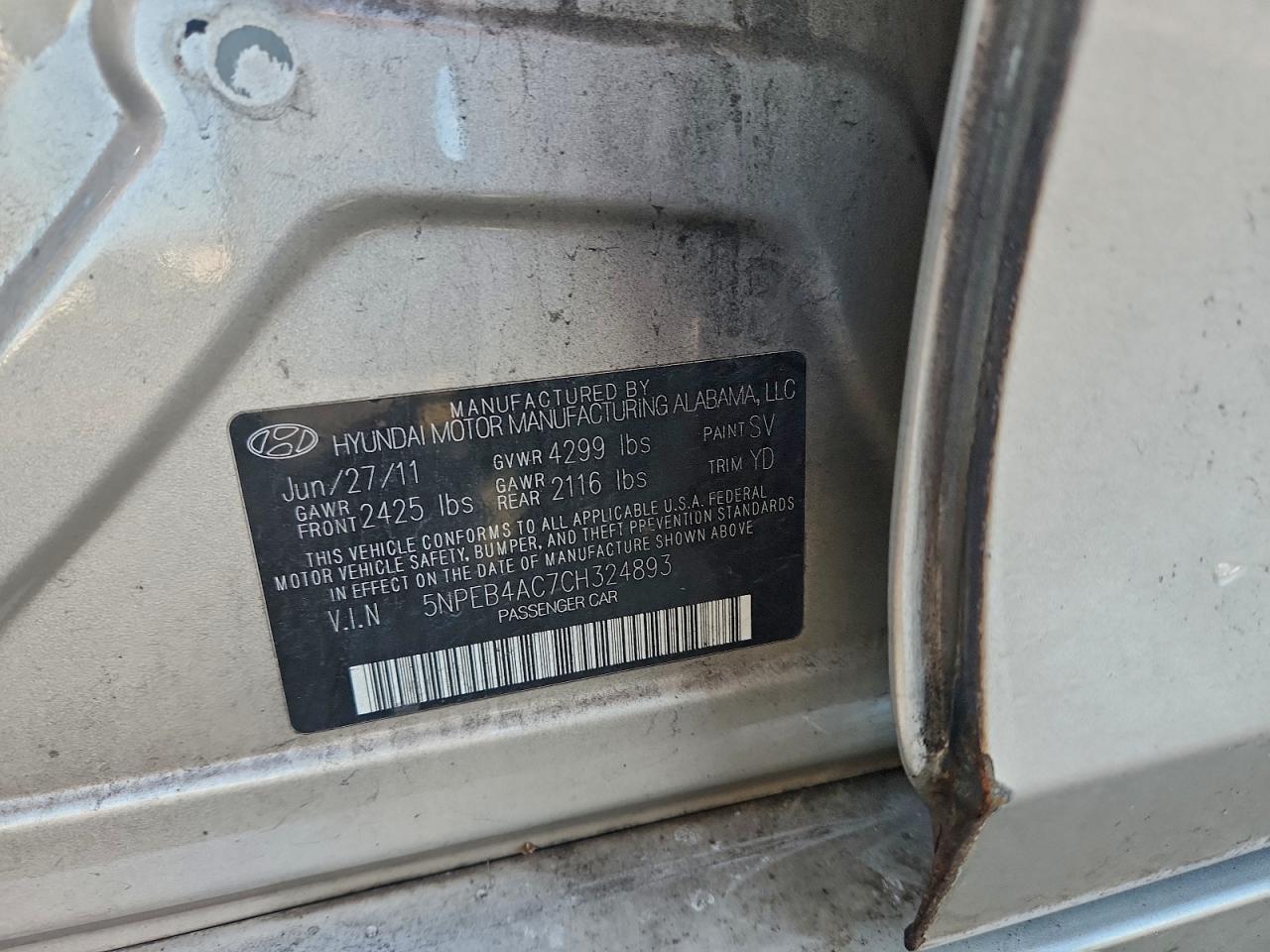 2012 HYUNDAI SONATA GLS photo 12