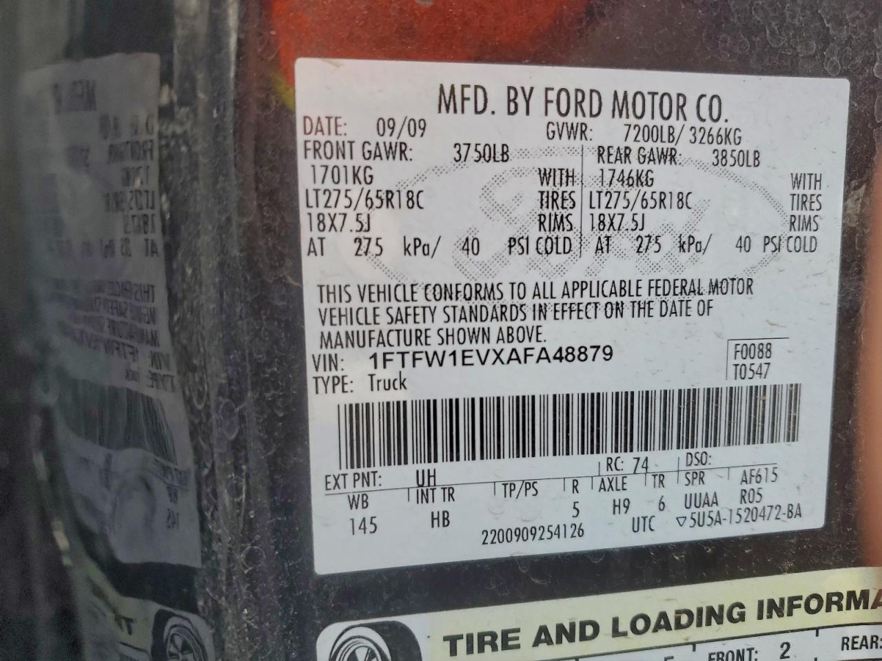 2010 FORD F150 SUPERCREW photo 12