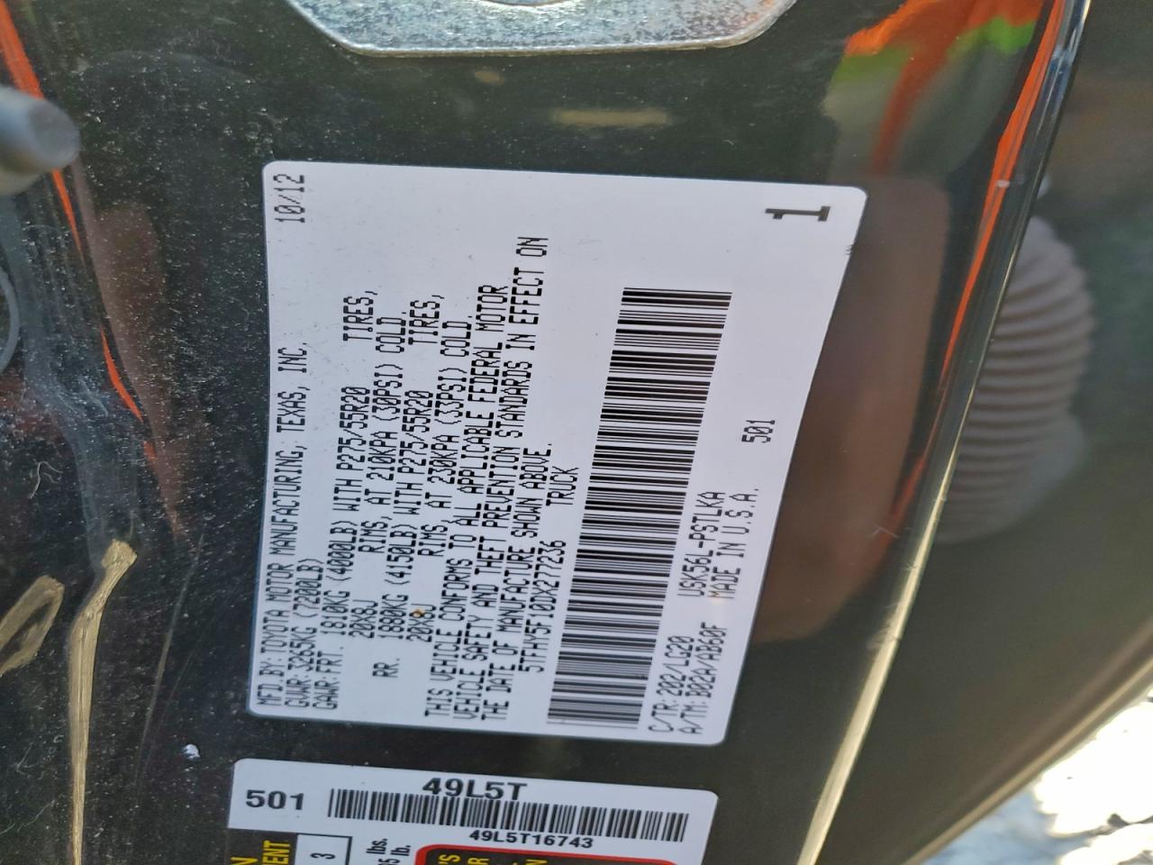 2013 TOYOTA TUNDRA CREWMAX LIMITED photo 12