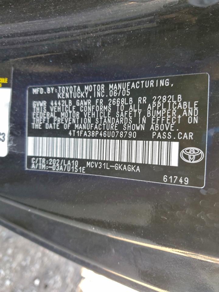 2006 TOYOTA CAMRY SOLARA SE photo 12