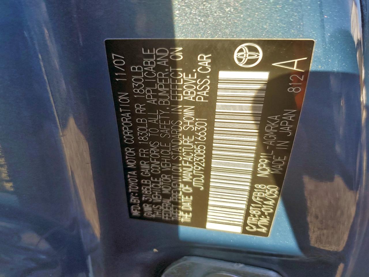 2008 TOYOTA YARIS photo 12