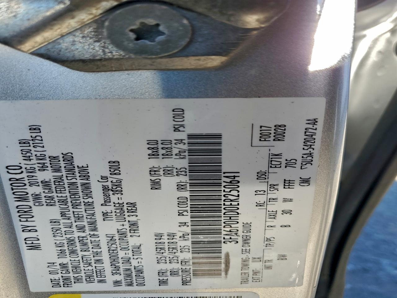 2014 FORD FUSION SE photo 12