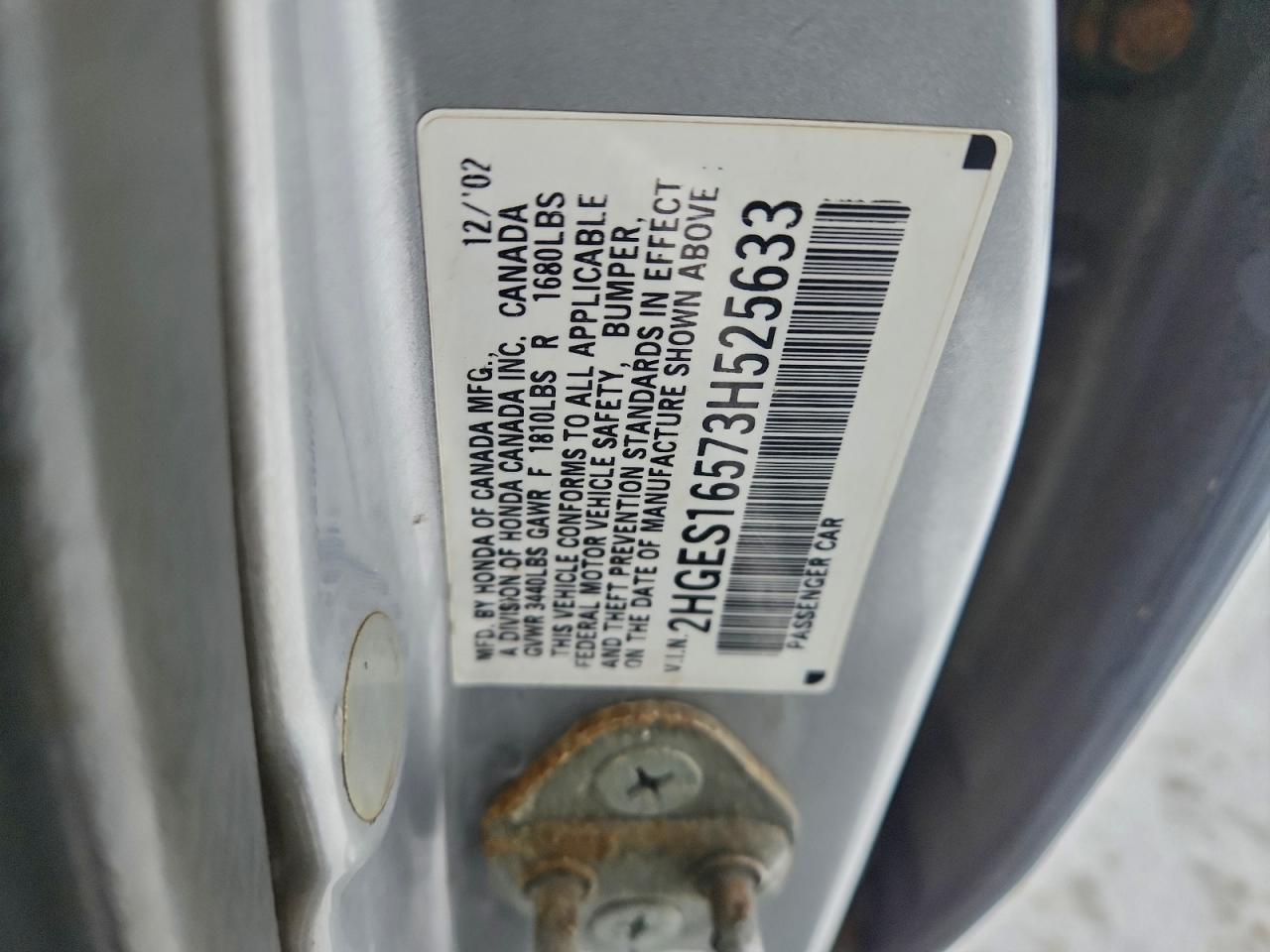 2003 HONDA CIVIC LX photo 12