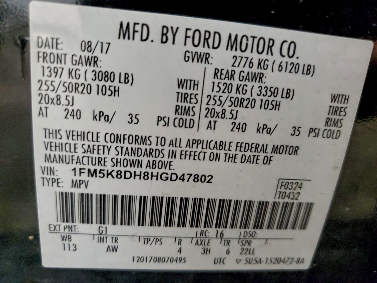 2017 FORD EXPLORER XLT photo 13