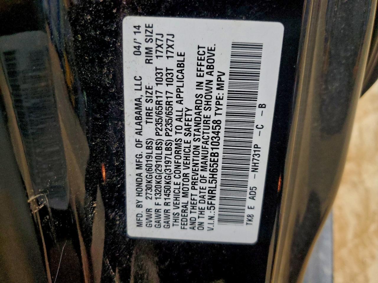 2014 HONDA ODYSSEY EXL photo 13