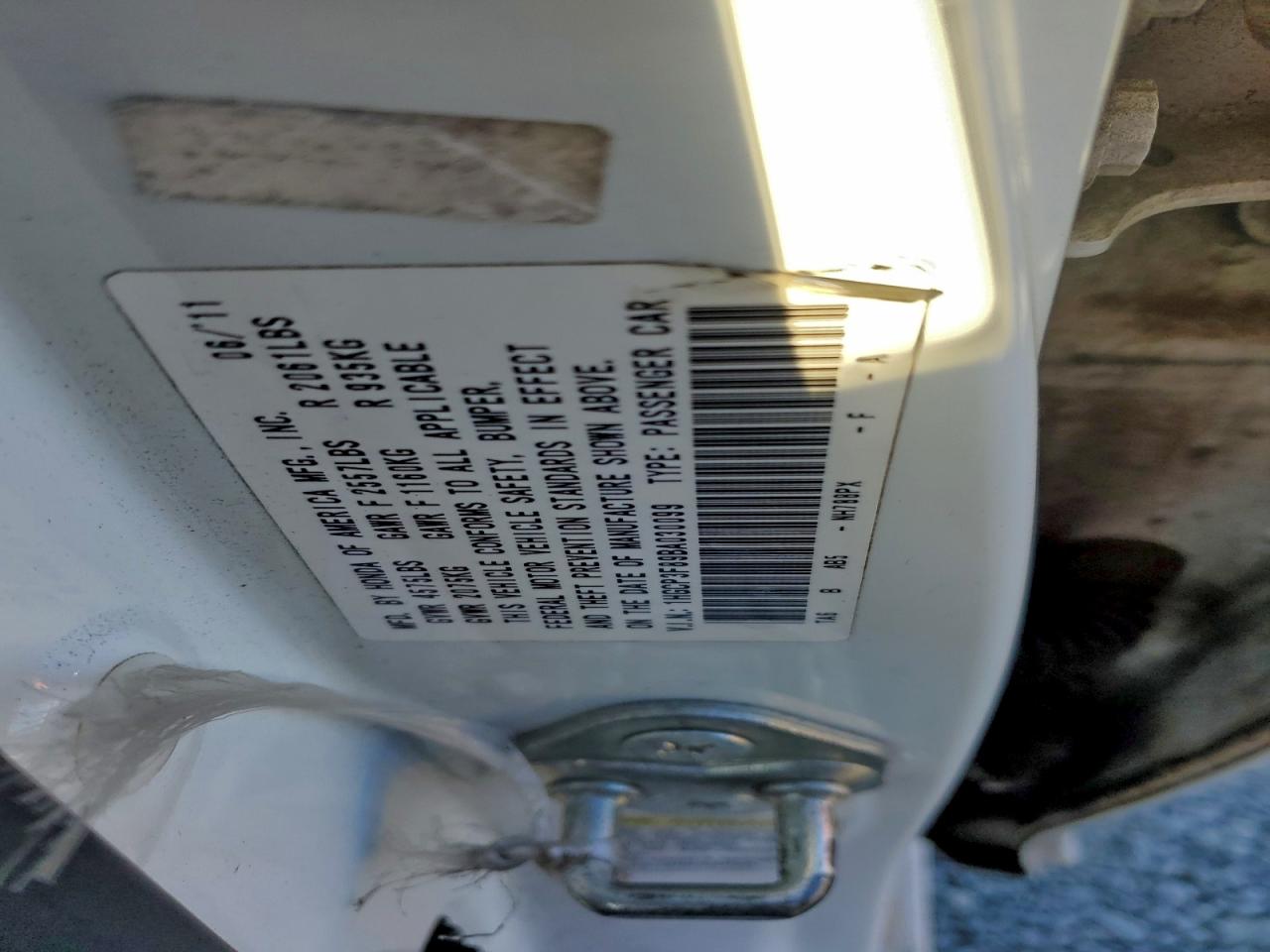 2011 HONDA ACCORD EXL photo 12