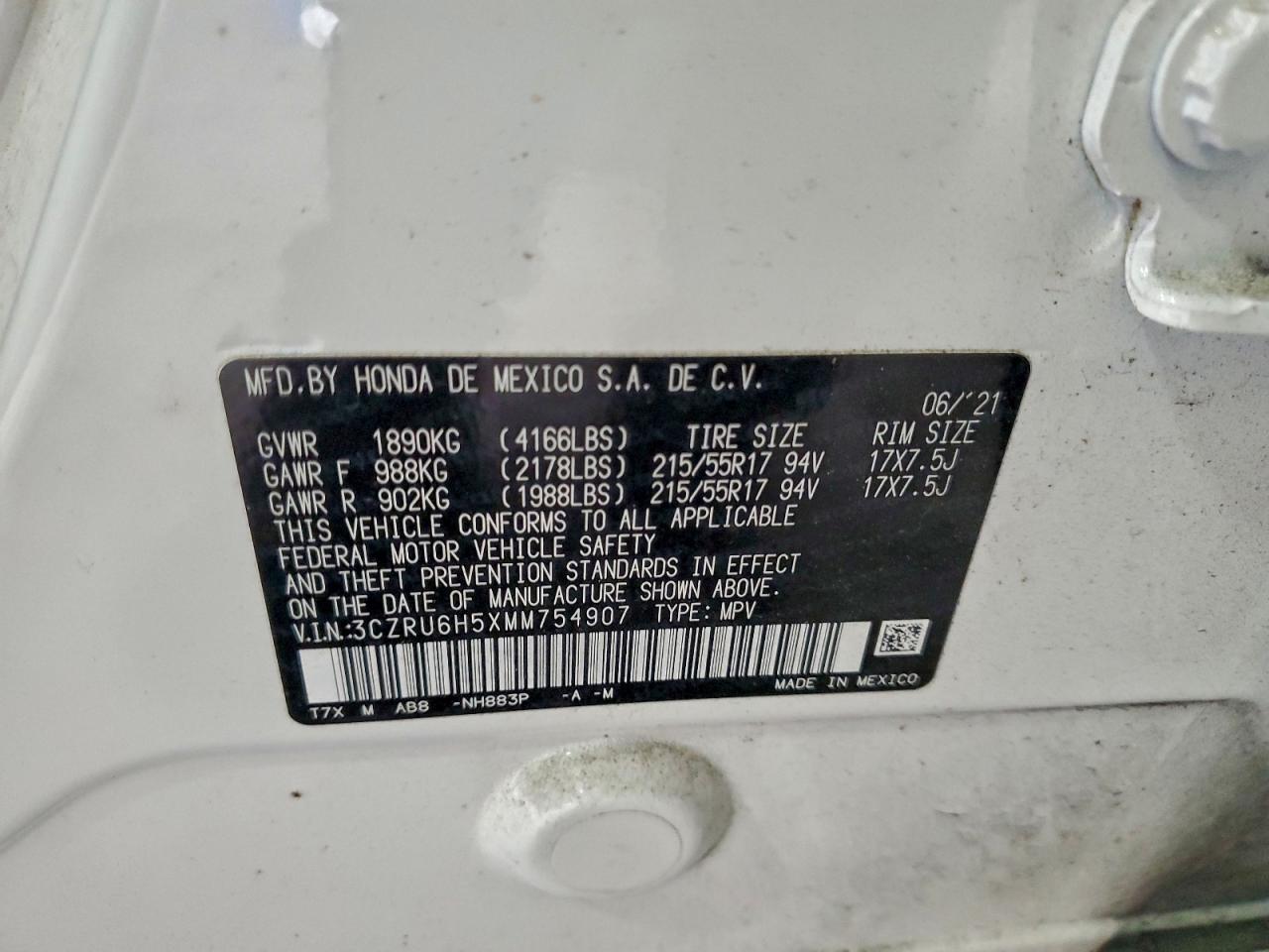 2021 HONDA HR-V EX photo 13