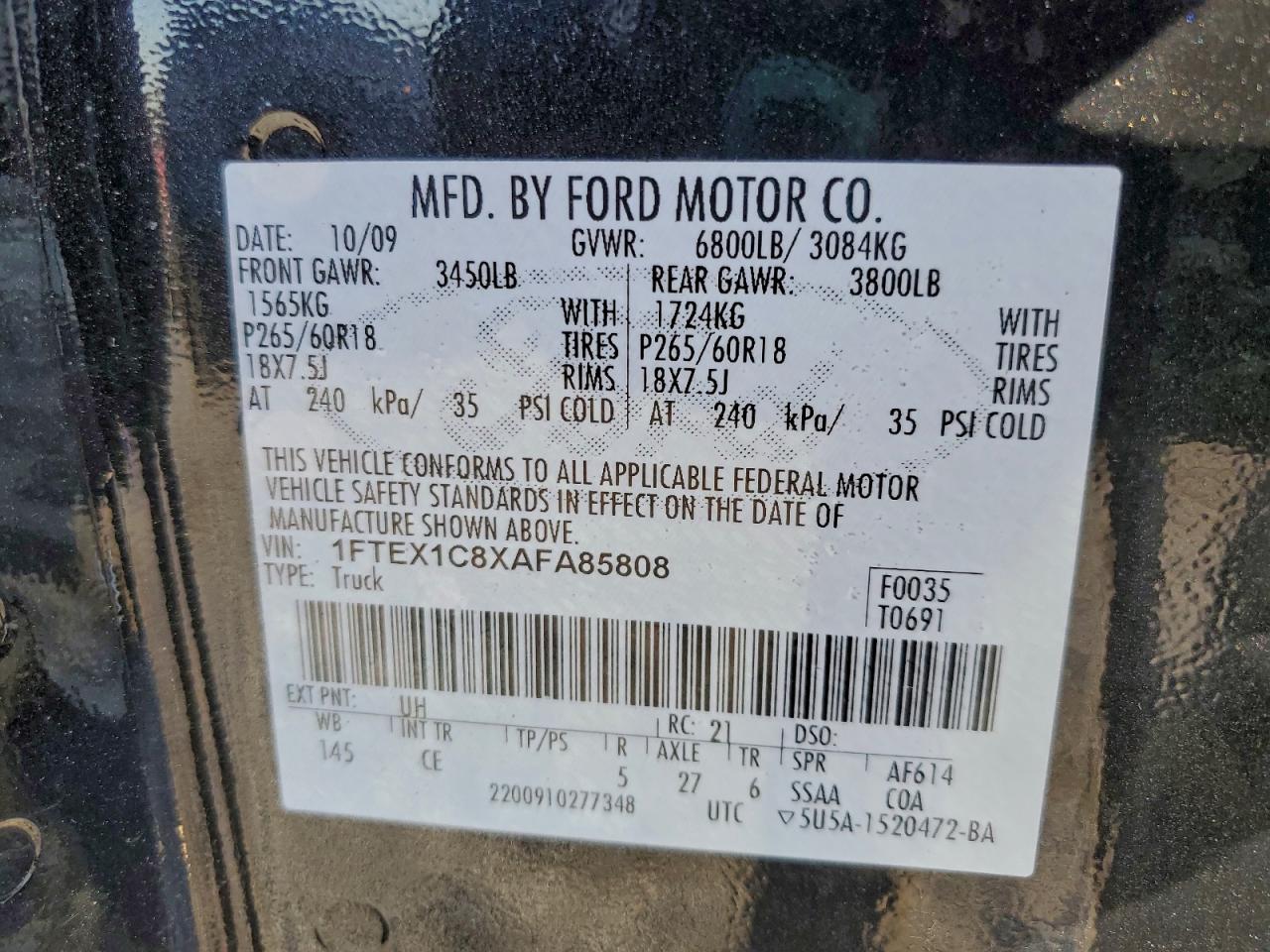 2010 FORD F150 SUPER CAB photo 12