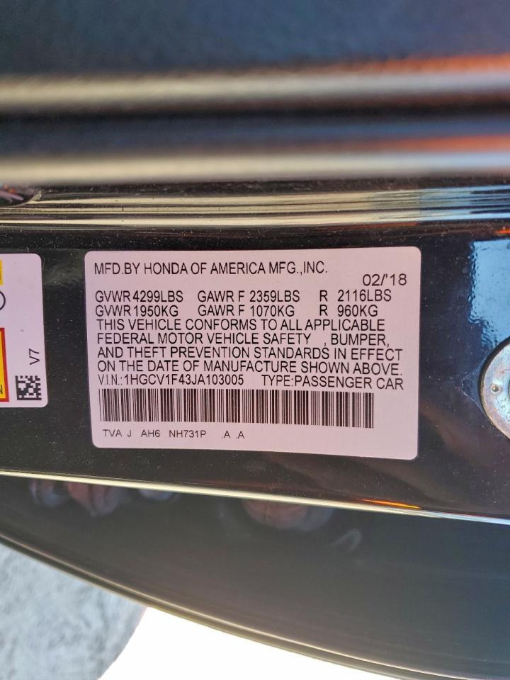 2018 HONDA ACCORD EX photo 12