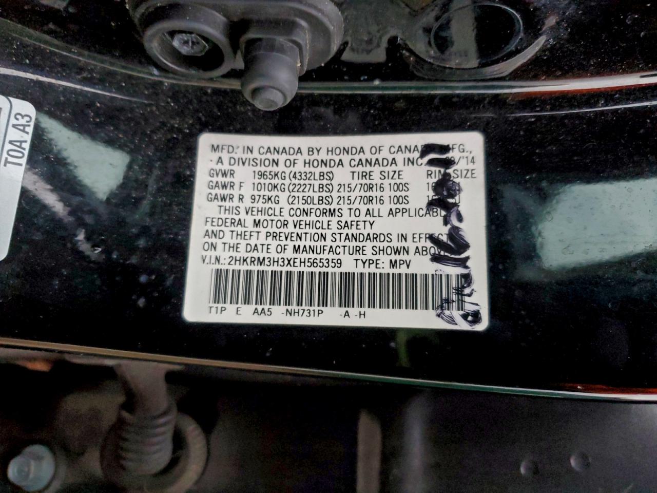 2014 HONDA CR-V LX photo 13