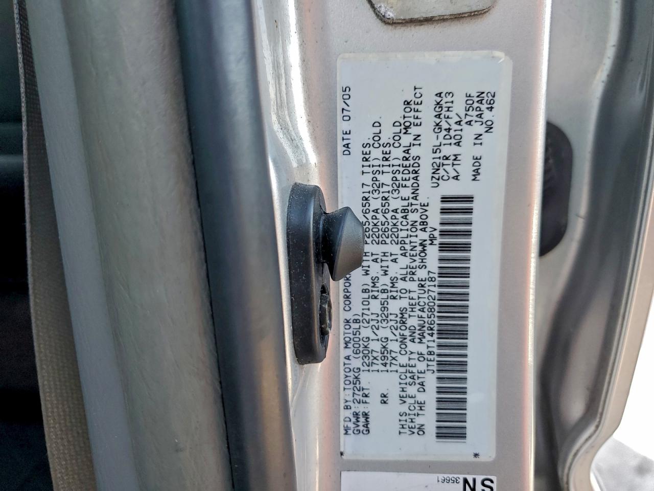 2005 TOYOTA 4RUNNER SR5 photo 13
