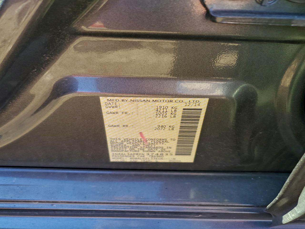2015 NISSAN ALTIMA 2.5 photo 12