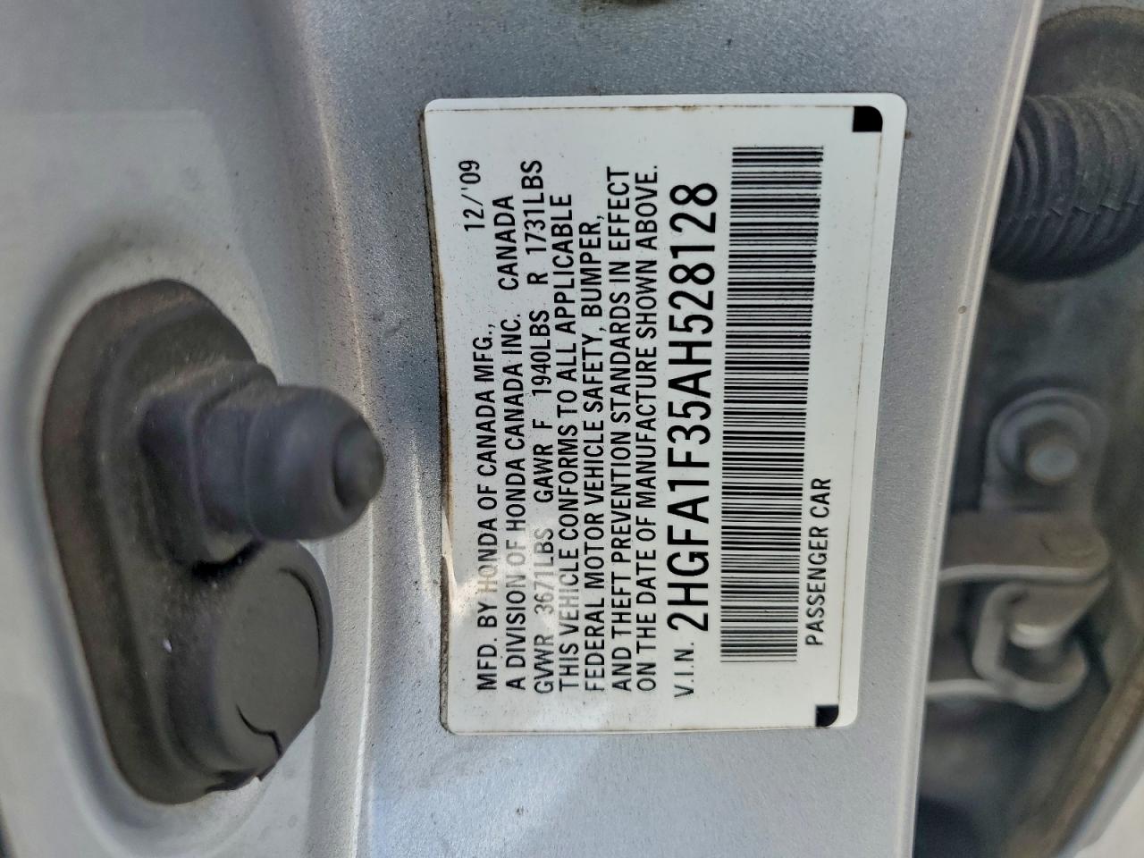 2010 HONDA CIVIC VP photo 12