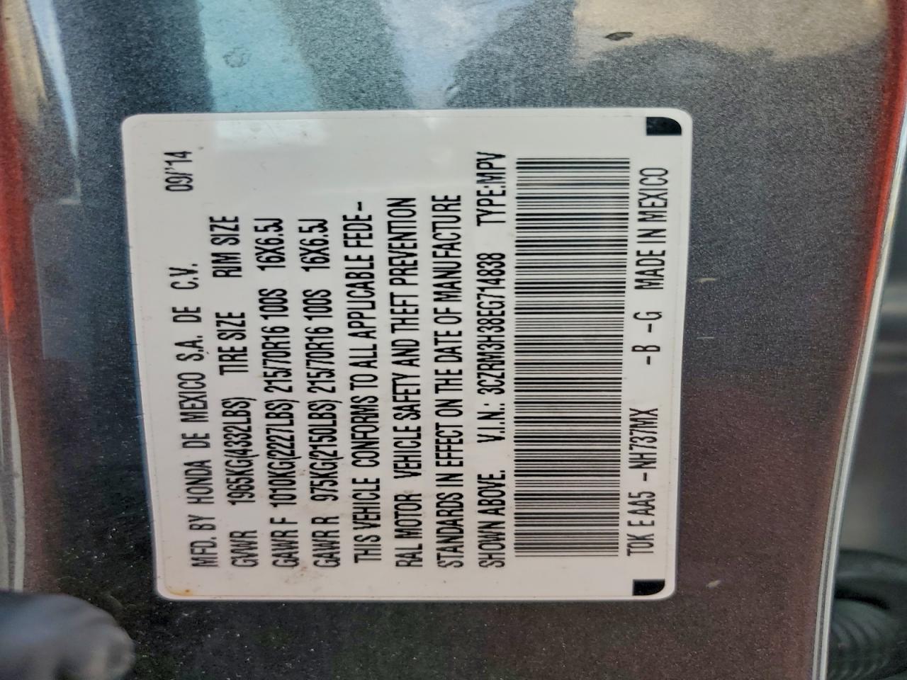 2014 HONDA CR-V LX photo 13