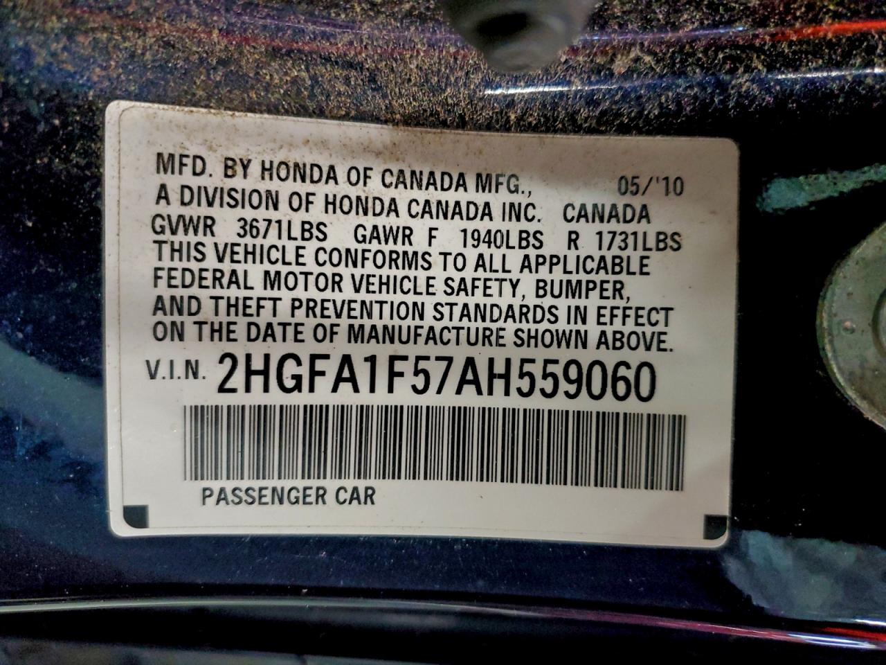 2010 HONDA CIVIC LX photo 13