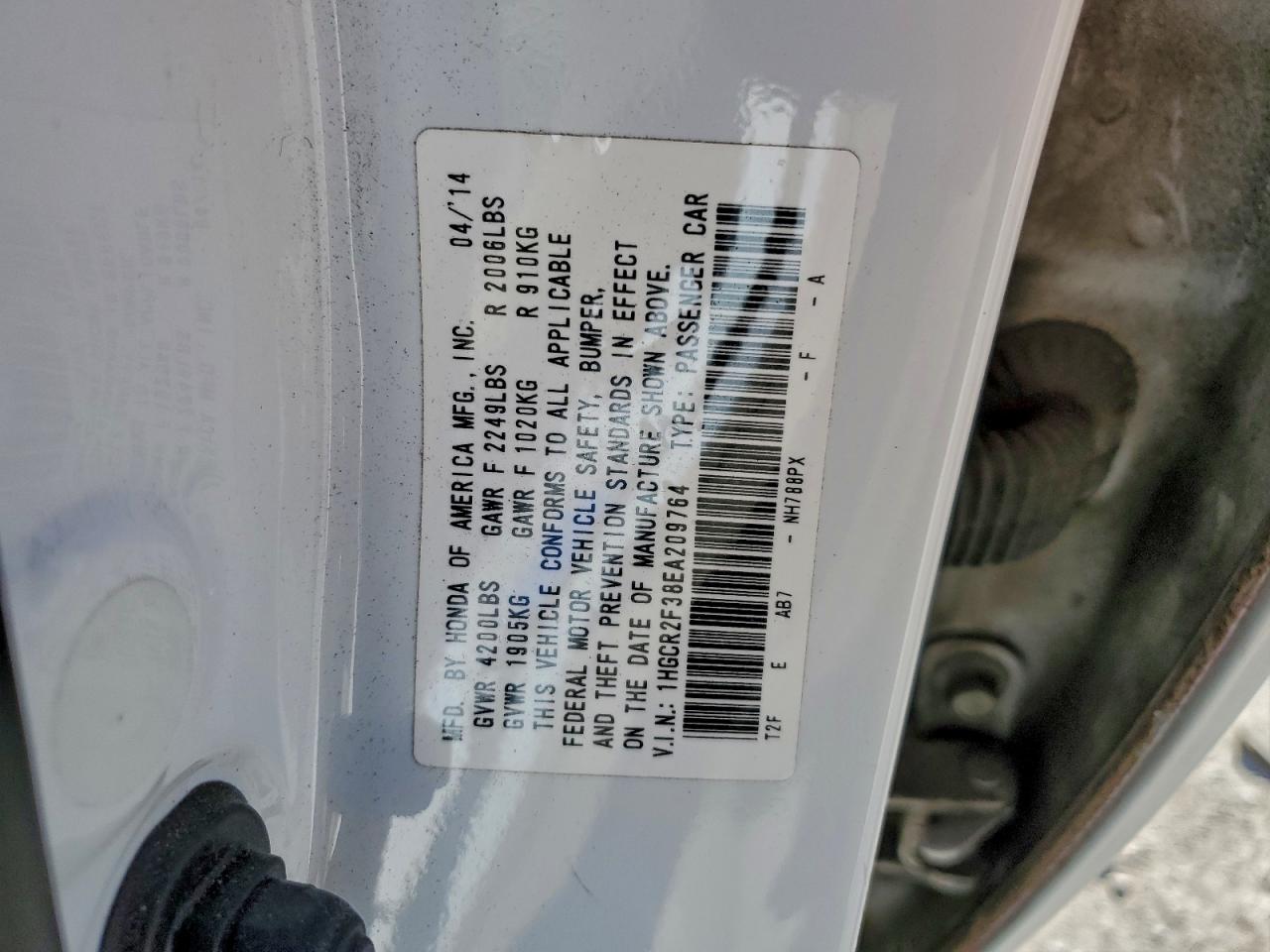2014 HONDA ACCORD LX photo 12