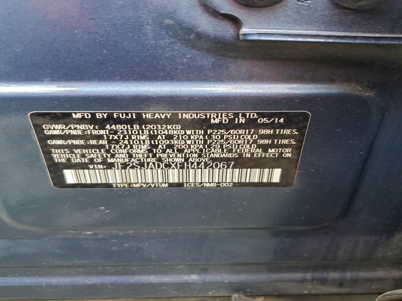2015 SUBARU FORESTER 2.5I PREMIUM photo 12