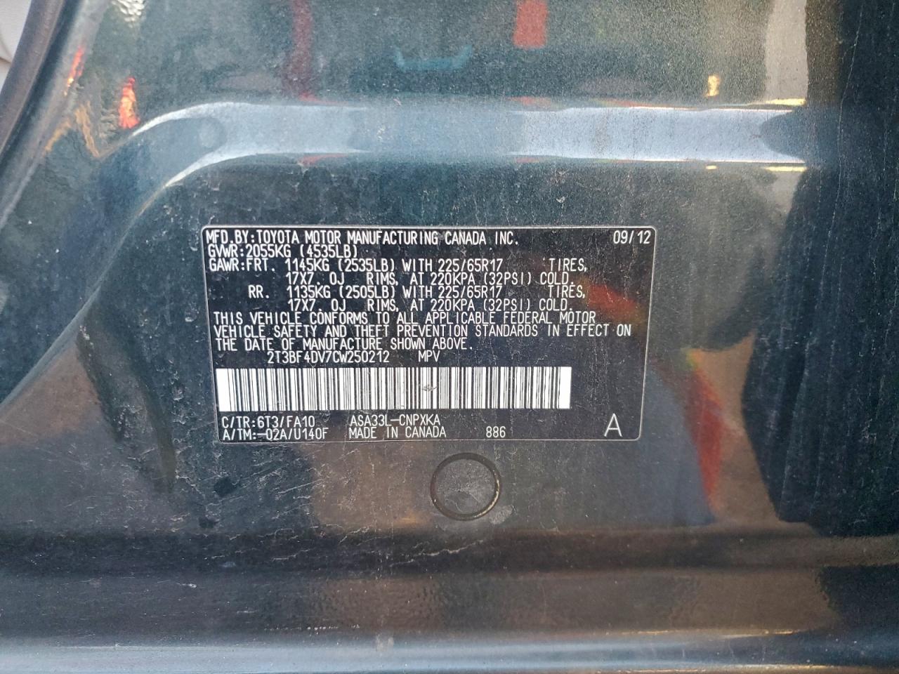 2012 TOYOTA RAV4 photo 13