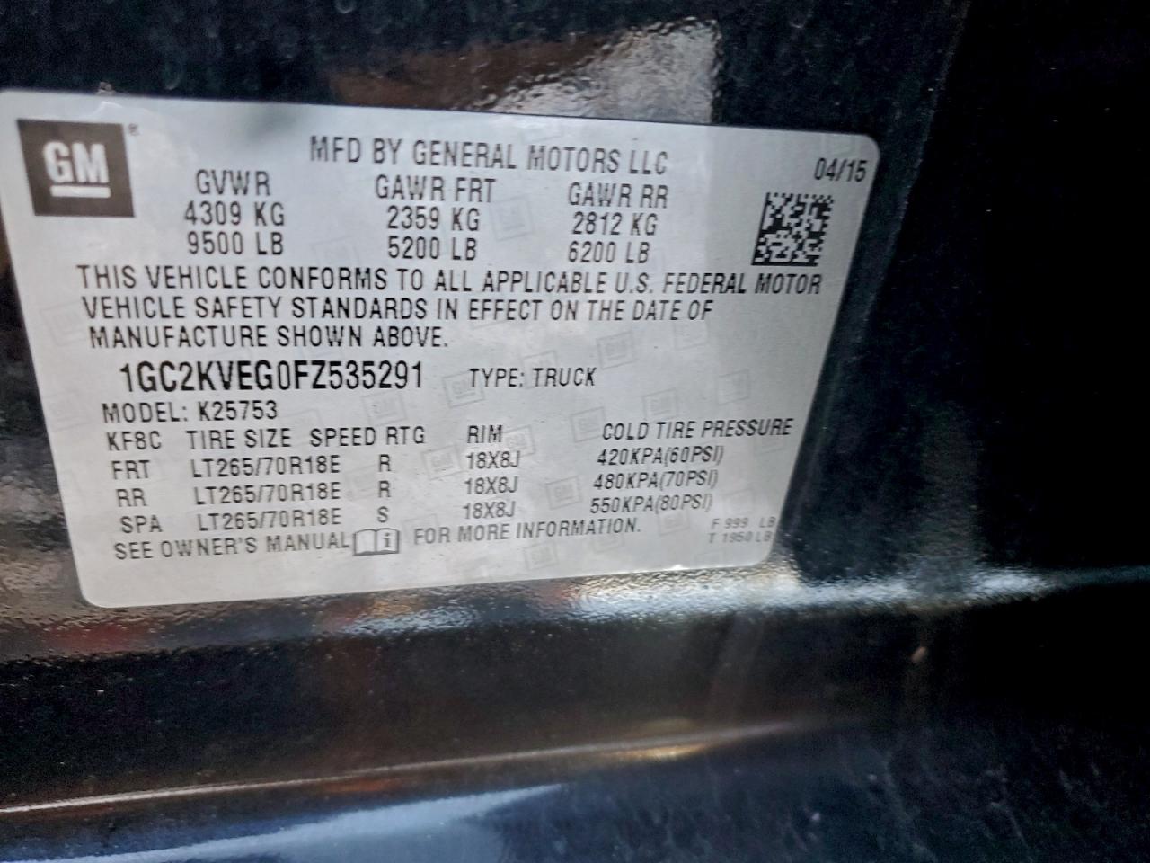 2015 CHEVROLET SILVERADO K2500 HEAVY DUTY LT photo 12
