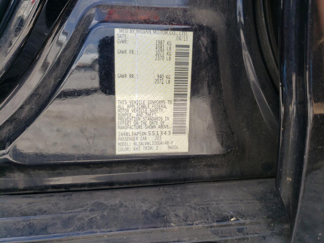 2013 NISSAN ALTIMA 3.5S photo 13