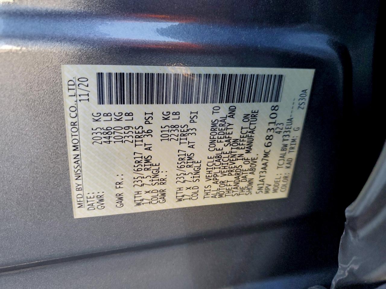 2021 NISSAN ROGUE S photo 13
