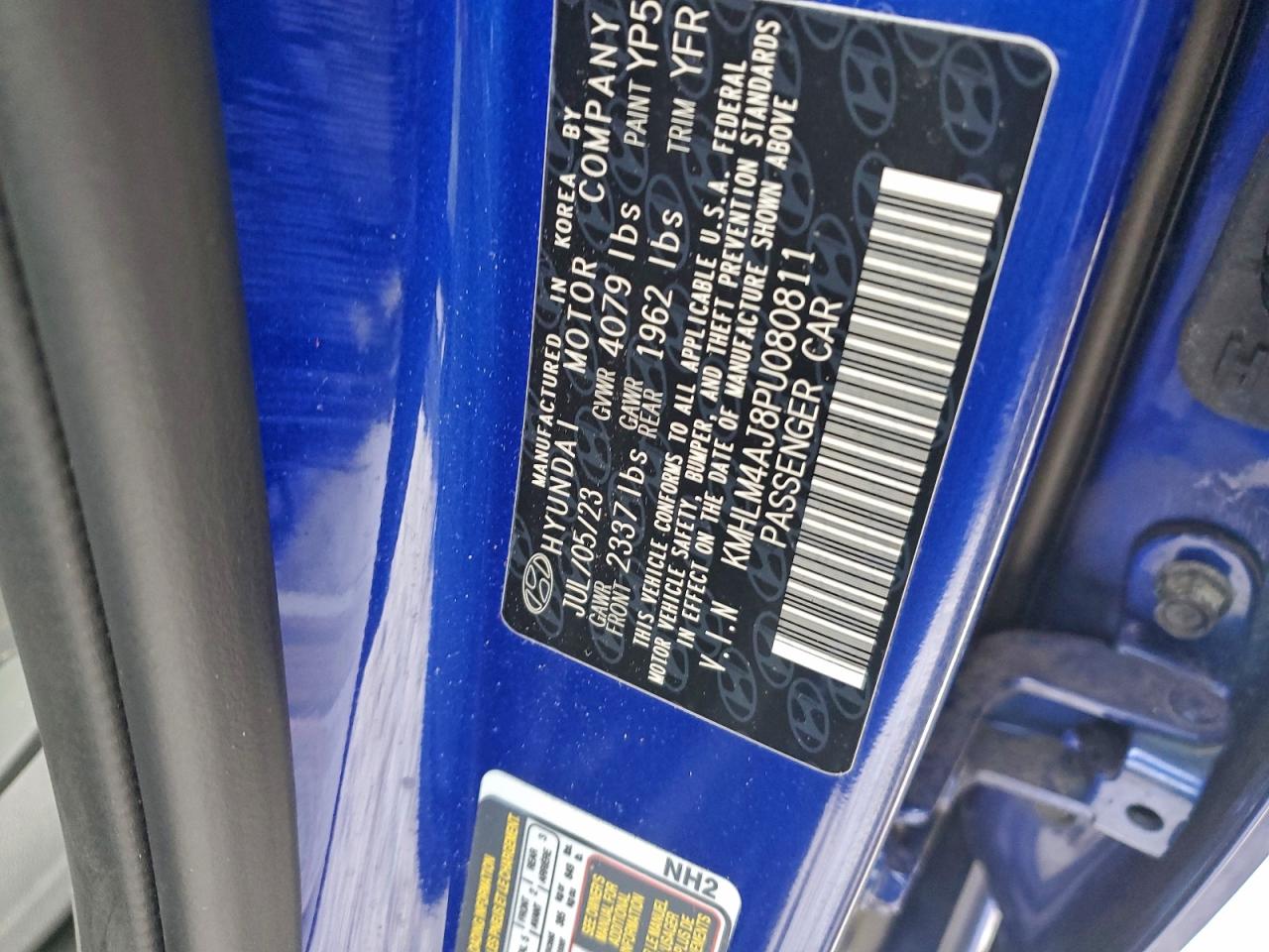 2023 HYUNDAI ELANTRA BLUE photo 12